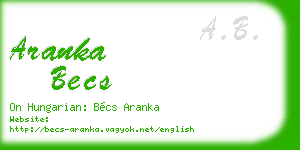 aranka becs business card